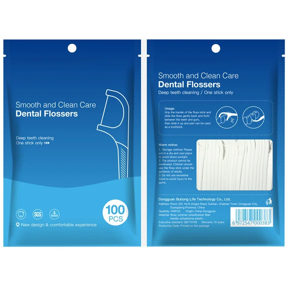 15×100Pcs/Bag Disposable Dental Flosser Interdental Brush Teeth Stick Toothpicks Floss Pick Oral Gum Teeth Cleaning Care