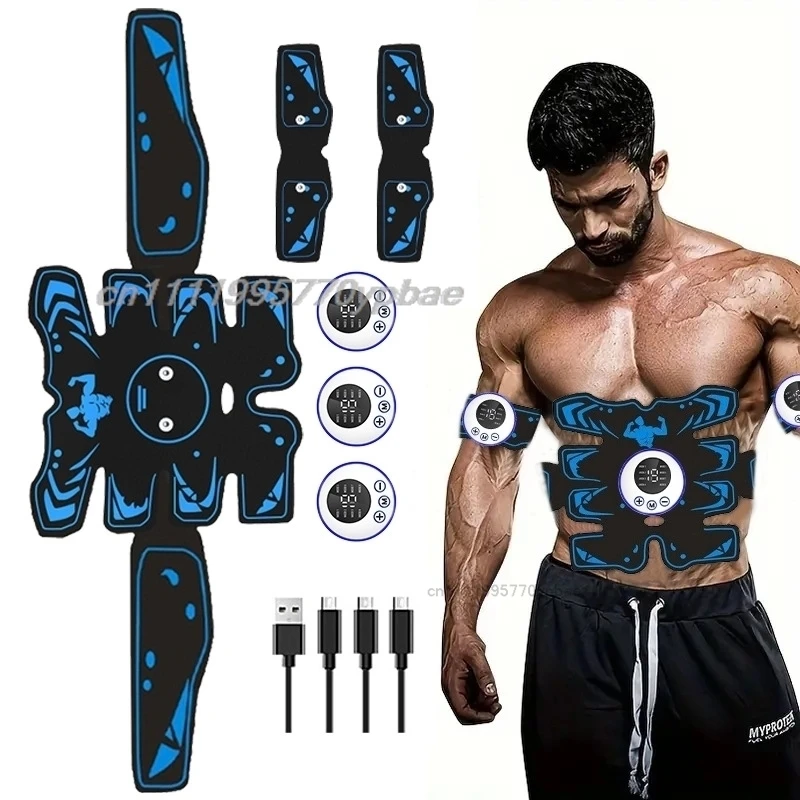 EMS Abdominal Belt - Smart Electric Muscle Toner 8-Mode 19-Level Waist Trainer Body Shaping Home Gym Fitness Workout Care Device
