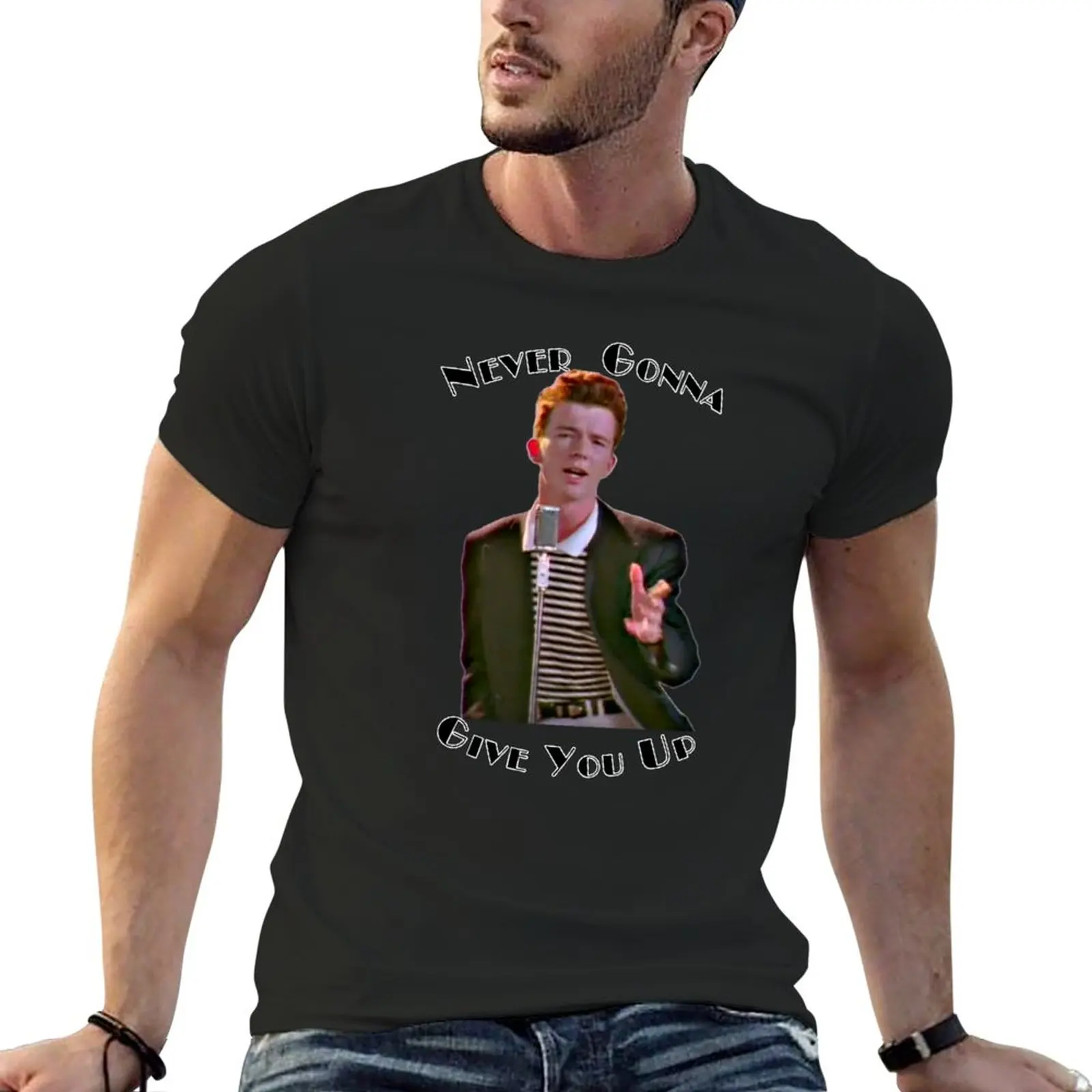 

New Never Gonna Give You Up Rickroll - Rick Astley T-Shirt animal print shirt for boys tops Anime t-shirt men graphic t shirts