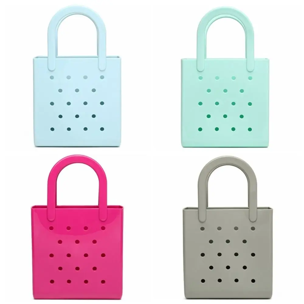 Mode Effen Kleur Zomer Strandtas Vakantie Reizen Rubberen Gat Handtassen Waterdichte DIY Opslag Jelly Tote Bag Pouch