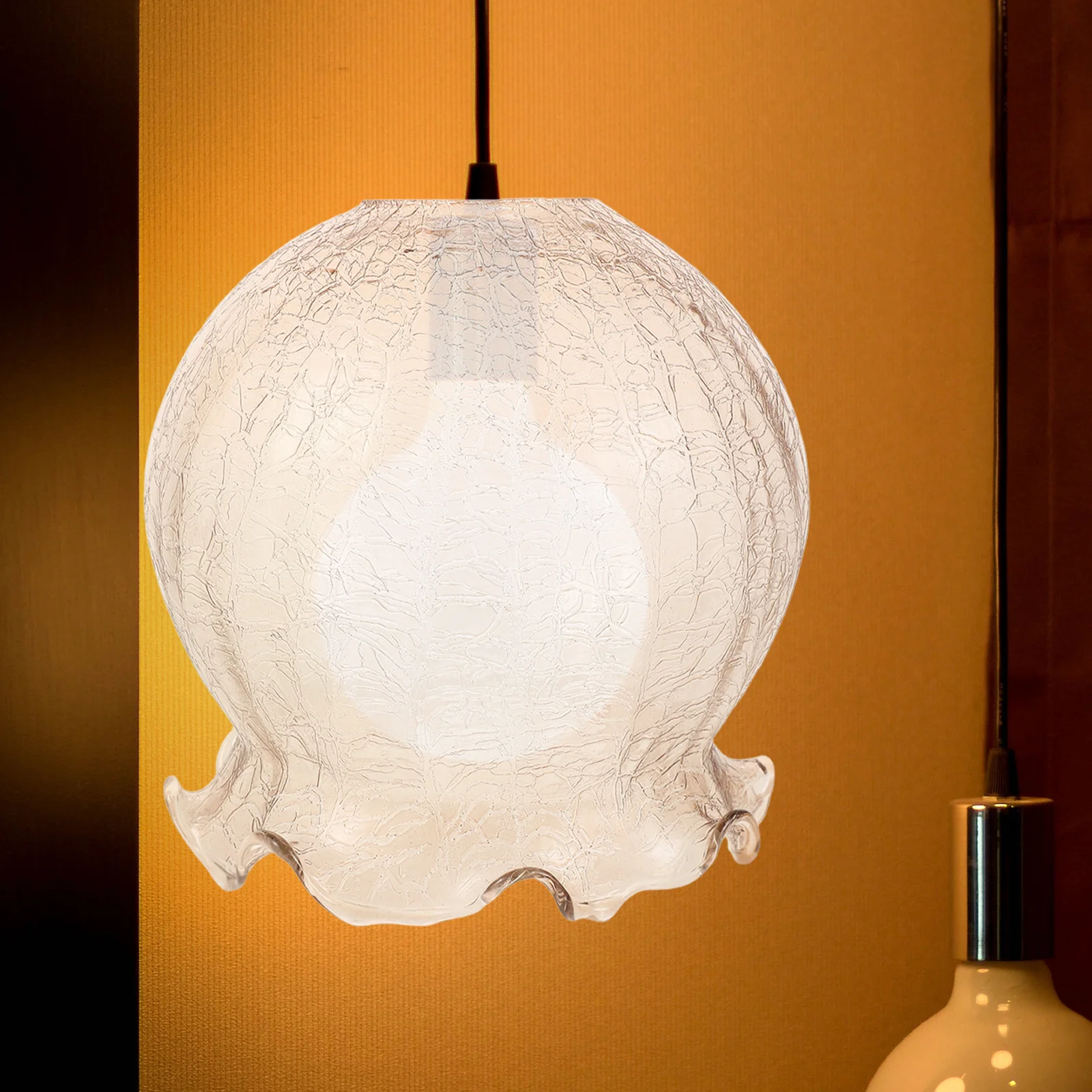 

Crackle Glass Lamp Shade Replacement Retro Vintage Pendant Light Fixture Cover Lampshade Table Lamp Living Room Bedroom