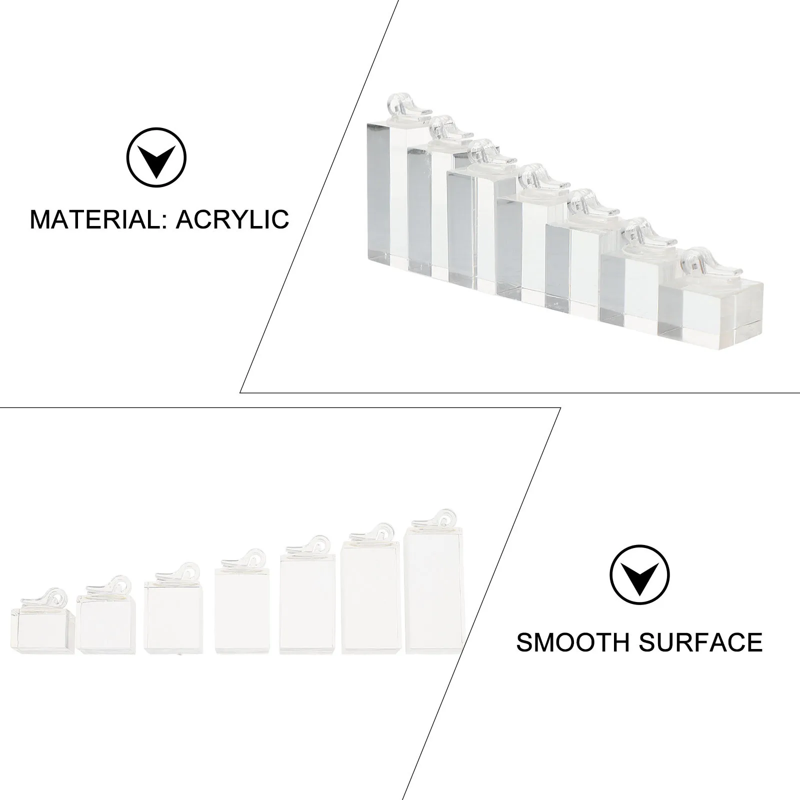 

7Pcs Premium Acrylic Jewelry Ring Holders Smooth Surface Scratch Resistant Display Stand Ring Holder Jewelry Display Stand