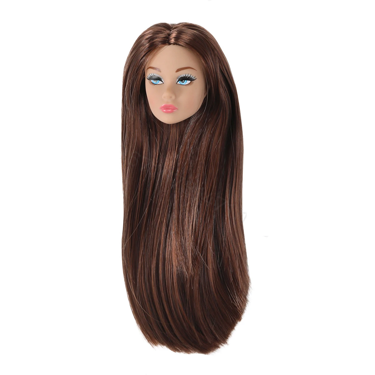 دمية رئيس الملحقات 30 سنتيمتر 1/6 عارضة أزياء دمية لا ماكياج رئيس الملونة الشعر الأبيض/الأسود الجلد مع المكياج رئيس فتاة اللباس لعبة