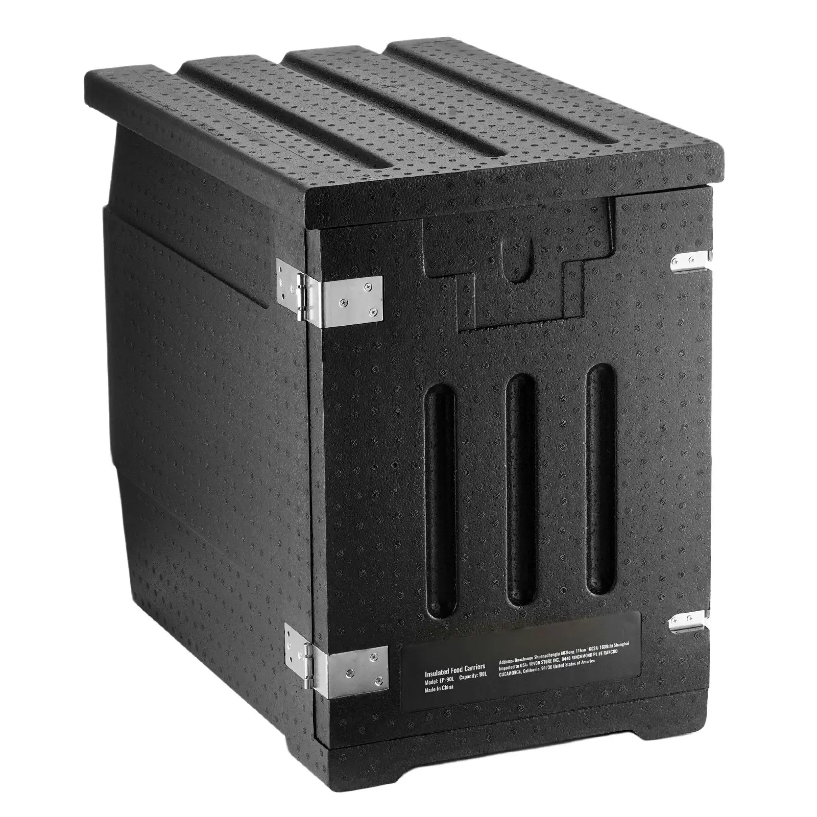 Insulated Food Pan Carrier, 82 Qt Hot Box for Catering, LLDPE Food Box Carrier with Double Buckles, Front Loading Food Warmer fo