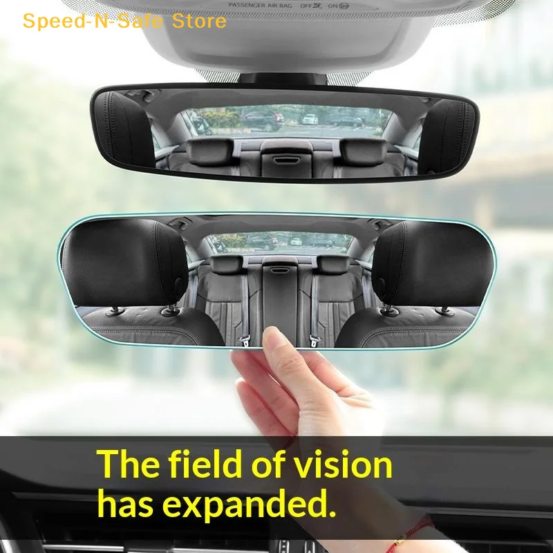 Wide Angle Convex Antiglare Car Rearview Mirror Sun Visor Velcro Fastening Blind Spot Eliminator for Road Trip
