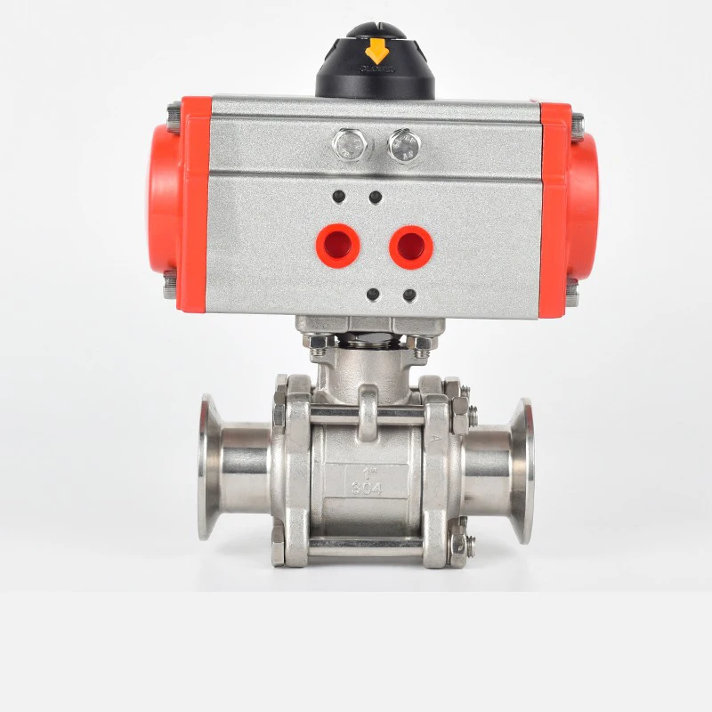 Pneumatic quick-installation three-piece ball valve Q681F-16P clamp chuck type sanitary valve with high temperature resistance