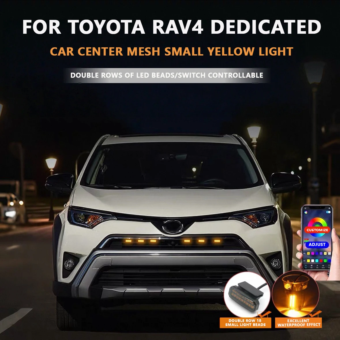 

LED Front Grille Light FOR TOYOTA RAV4 Car Daytime Running Light Wheel Eyebrow Lamp For Pickup Offroad 12V