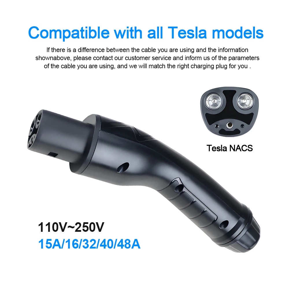 KOLANK Tesla NACS Socket Electric Car Charging EV Charger Tesla Plug 16A 32A 40A 50A Current Electric Car Side for Model 3 X Y S