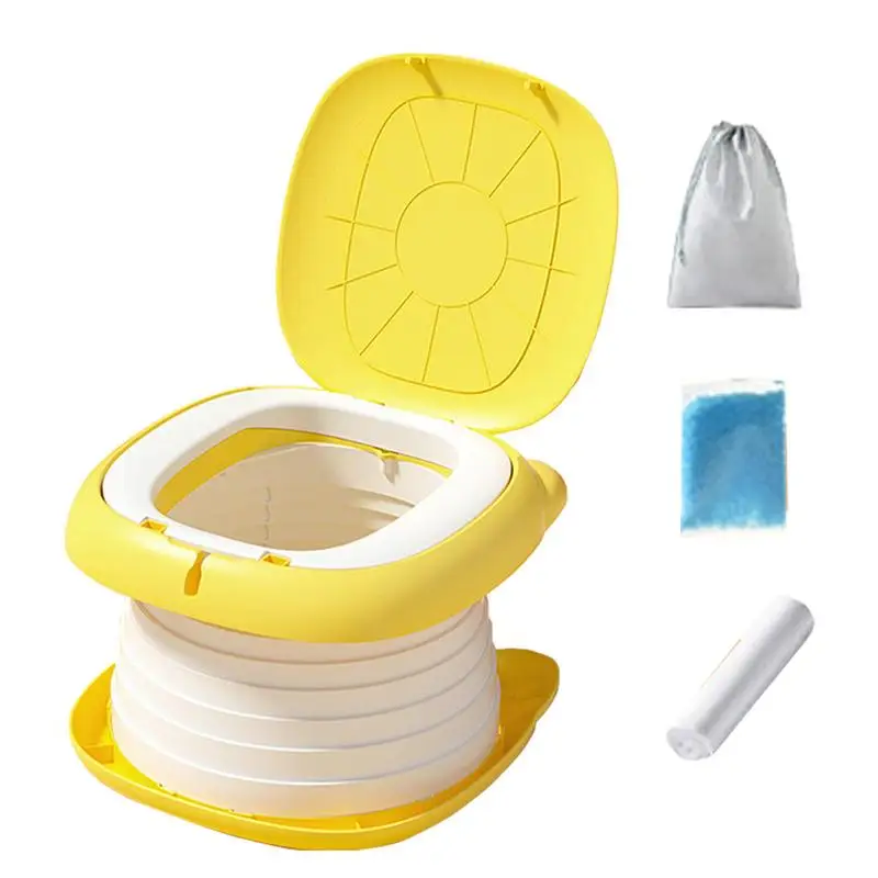 

Potty Training Toilet Seat For Kids Girls Folding Traveling Toilet Seat Portable Kids Mobile Toilet With Storage Bag Absorbent