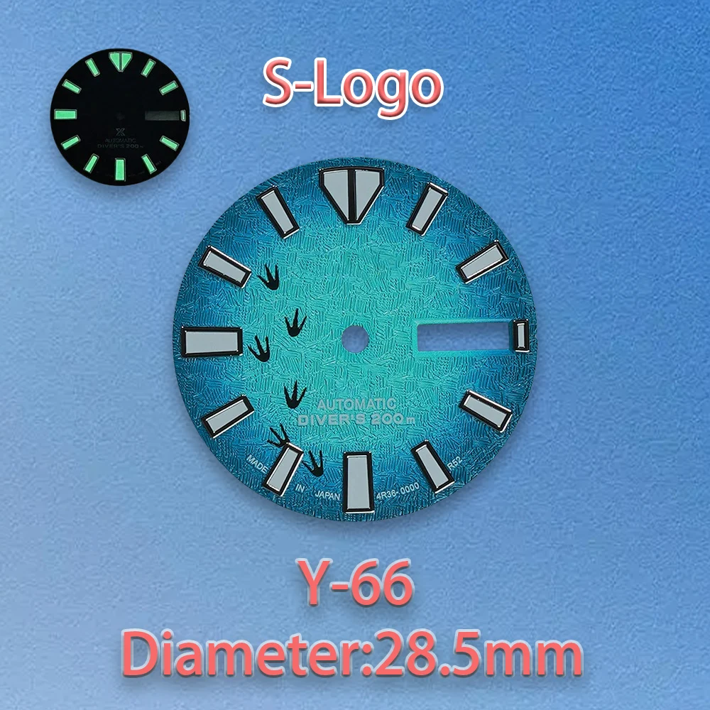 SLogo 28,5mm NH36 superficie de huella Dial indicador de aceite Dial adecuado para movimiento NH36 C3 verde luminoso NH36 esfera de reloj ﻿
