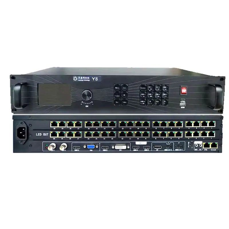 New Linsn Y8-640 LED video processor, six screen display, 40 network ports, maximum pixel count of 26 million