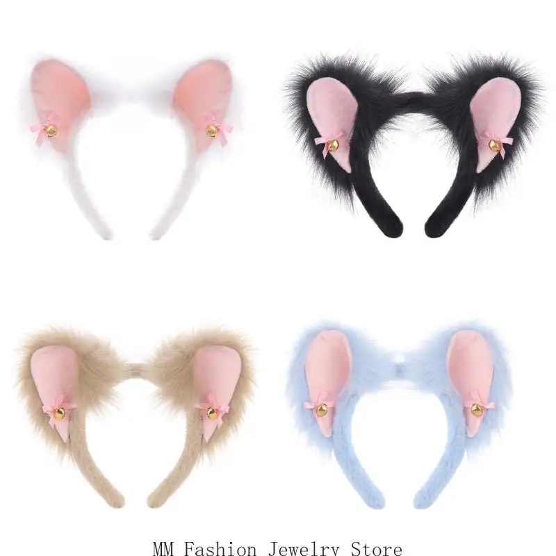 

Plush Puss Ears Hairband Lovely Fashion Accessory Simulation Animal Ears Headdress For Girls And Teens D0UB