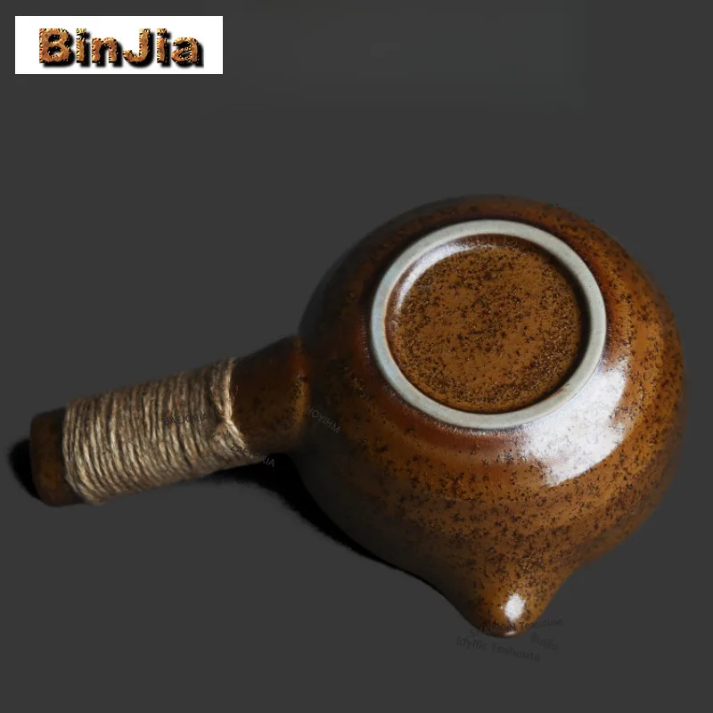 BAEJORIA 380ml Kiln Fambe Gold Glaze Side-handle Teapot Luxury Tea Infuser Pot Tea Maker Kettle With Filter Drinkware Collection
