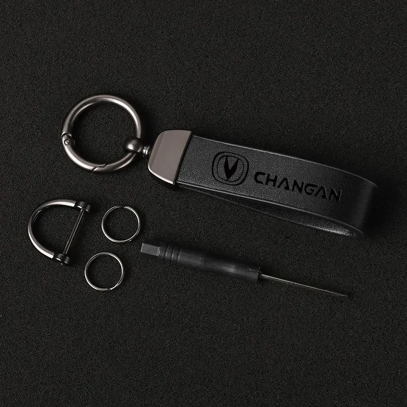 Luxury Genuine Leather Keychain Car Key Ring Holder Jewelry Custom Gift For Nissan byd geely chery tank Car Accessories