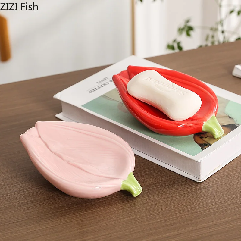 Flower Tulip Soap Box Washbasin Soap Dish Draining Rack Bathroom Soaps Holder Storage Tray Jewelry Tray Soaps Stand Organizer
