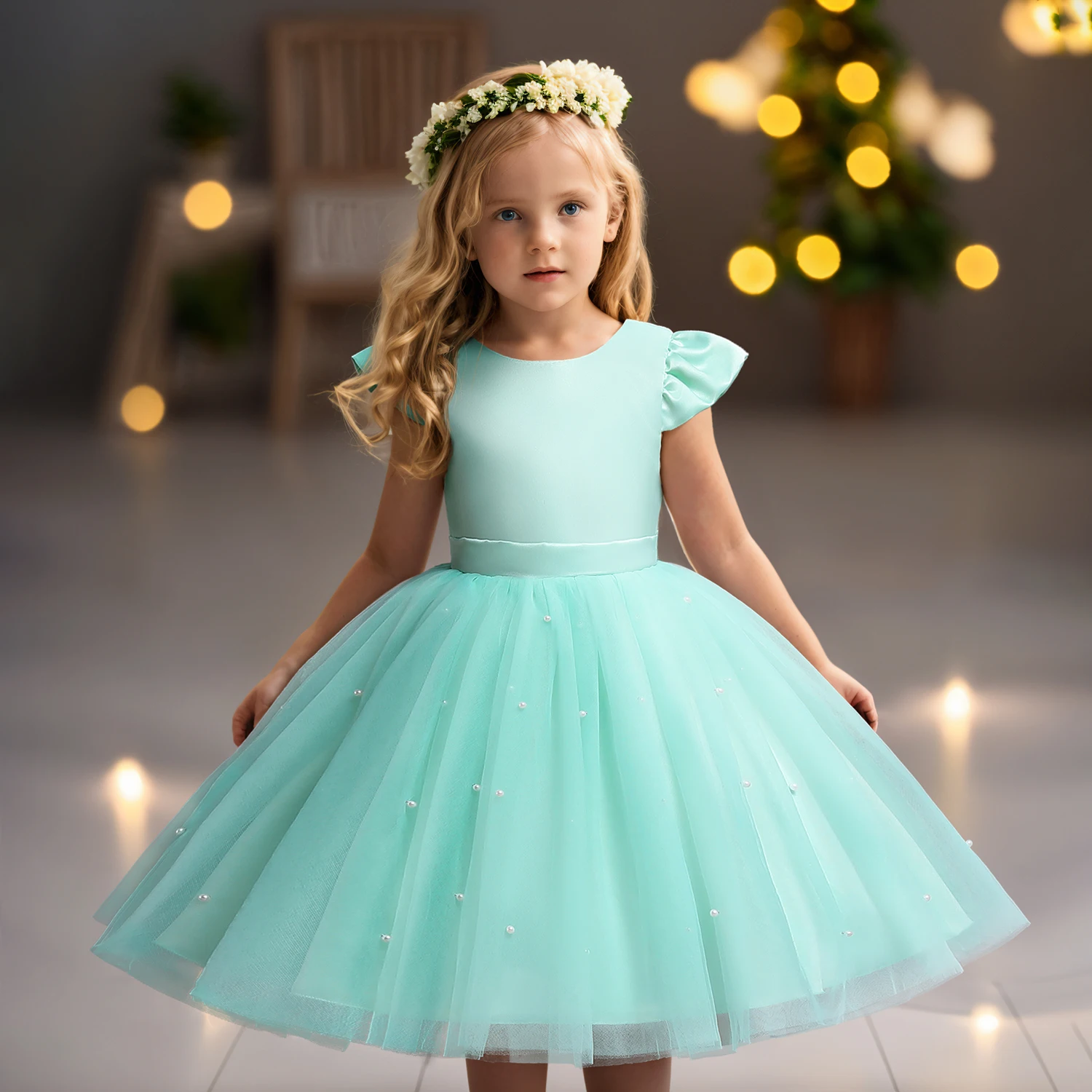 New Summer Baby Girl Dress Wedding Birthday Party Fluffy Lace Dress 1-5 Yrs Toddler Kids Dress Elegant Princess Tutu Formal Gown