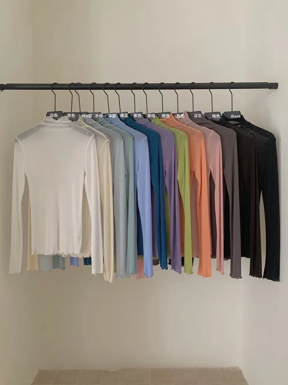 

2026 New Lace Trim Thin Mesh Long Sleeve Women's Base Shirt Inner Wear Top Layer Matching Girl's Slim Fit Polyester Fiber