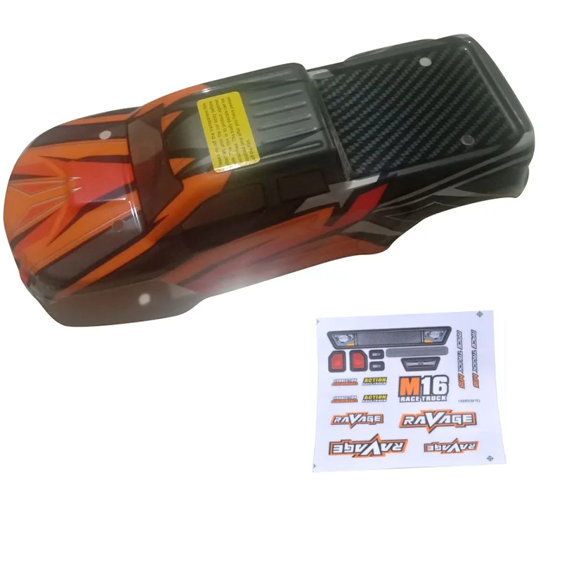 4style HBX HAIBOXING 16889 16889A 1/16 RC ciężarówki/RC samochód PVC malowane nadwozie 4 kolory/tylne skrzydło/spoiler/ Led światła/akcesoria