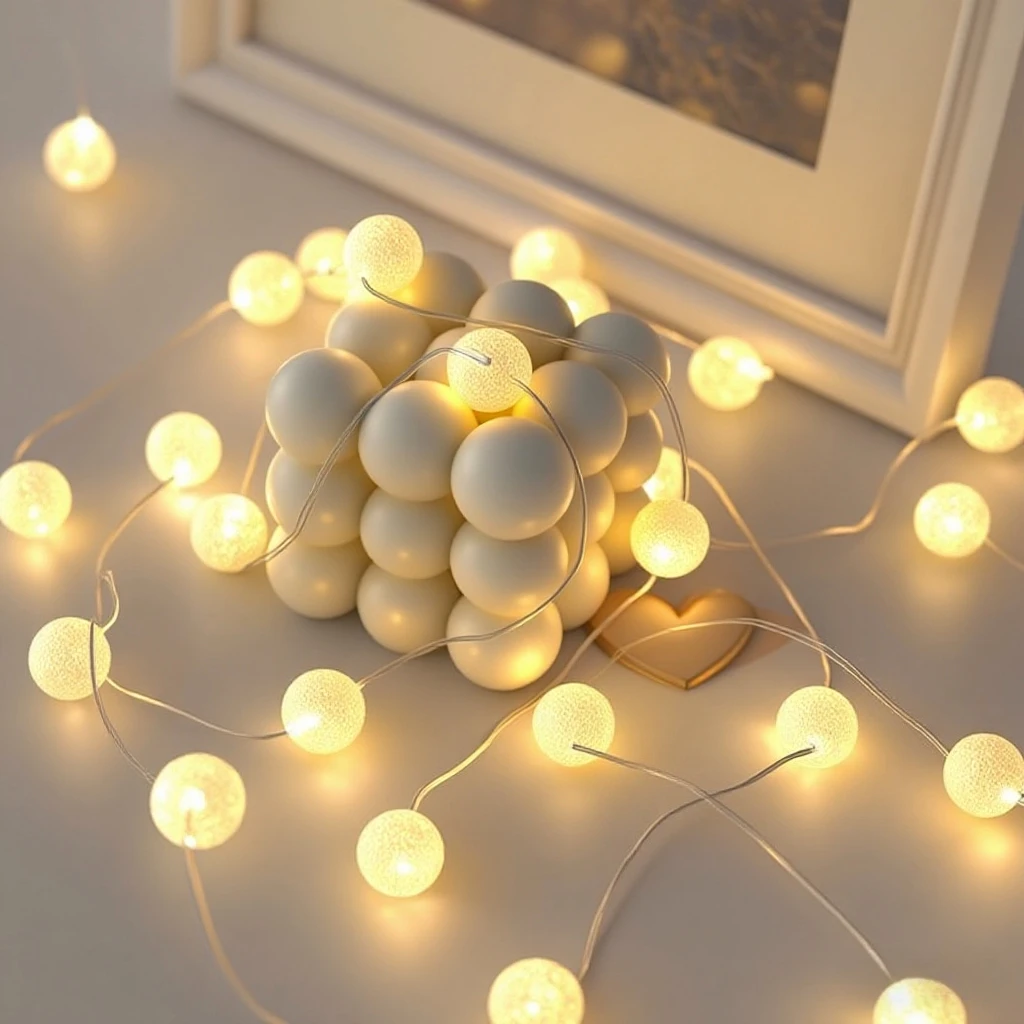 LED Light String Battery Powered Crack Ball Garland Outdoor Garden Fairy Lights Wedding Christmas New Year Party Decoration
