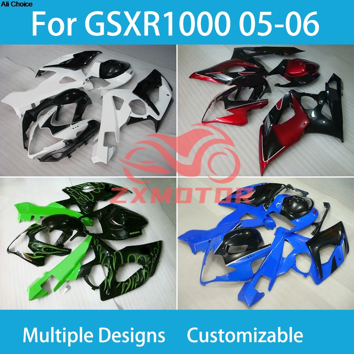 

Подходит для GSXR1000 2005 2006, обтекатели Prime для SUZUKI K5 K6 GSXR 1000 05 06, пластиковая часть, комплект кузова, обтекатель мотоцикла