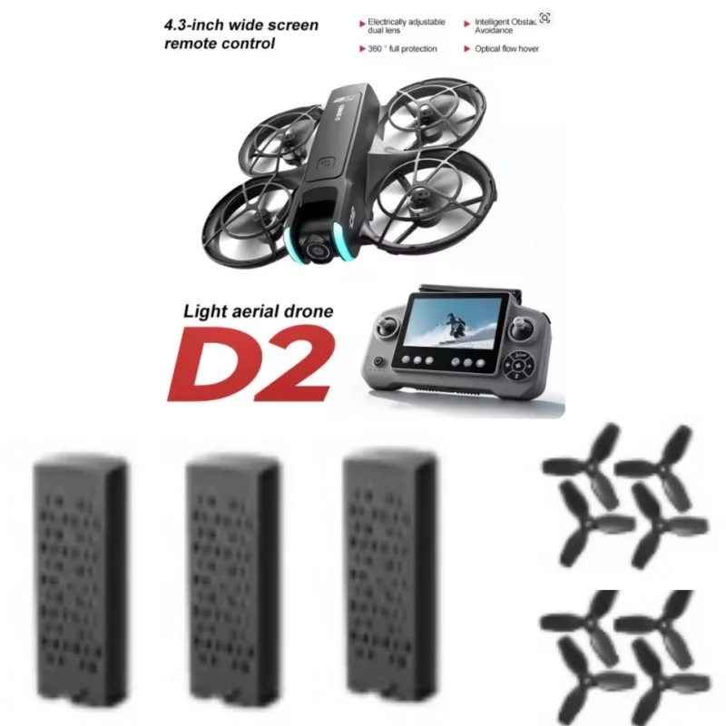 D2 Drohnen-Akku 3,7V 1200mAh Batterie/Propeller für D2 Drohne D2 Screen Drohnen-Akku Rotorblätter D2 Drohnen-Zubehör Spielzeug