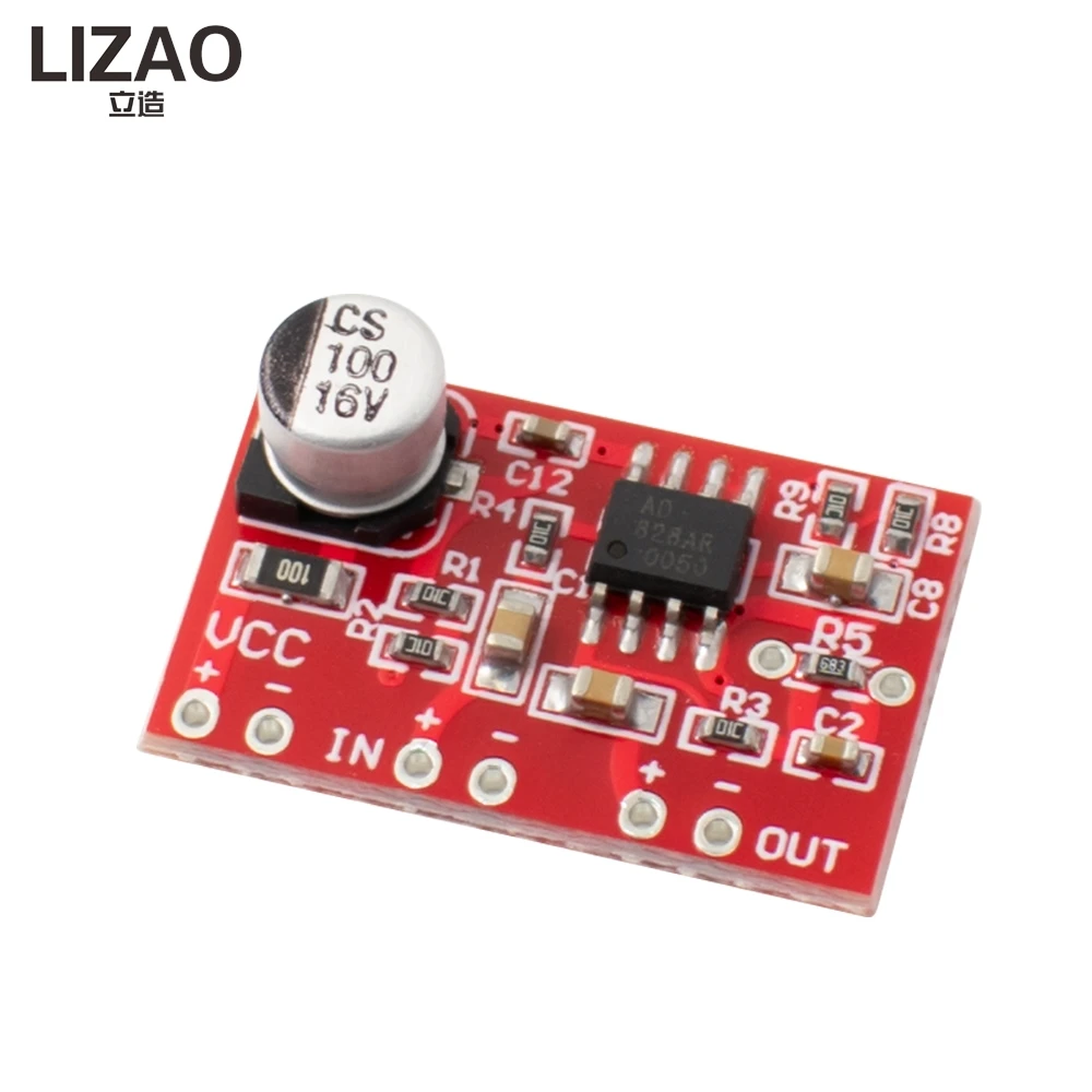DC 3.8V-15V AD828 Stereo Dynamic Microphone Preamplifier Board MIC Preamp Module Amplifier Board