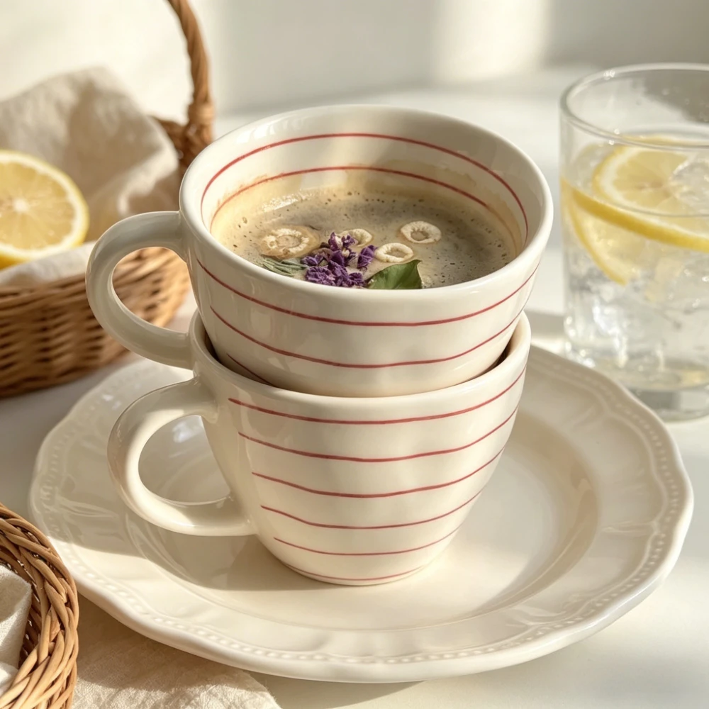 Vintage Handgefertigte Unregelmäßige Keramik-Kaffeetasse, Neuartige Haushalts-Müslitasse, Kreative Joghurt- und Sojamilch-Tasse