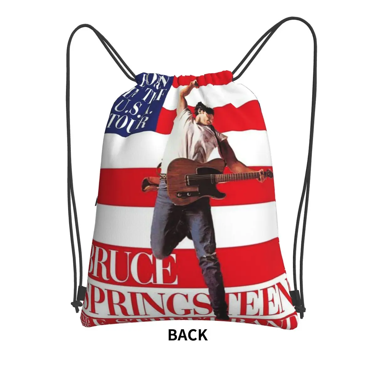 Bruce Springsteen 2024 World Tour Rock Music Backpacks Fashion Drawstring Bags Sports Bag Book Bags for Travel School