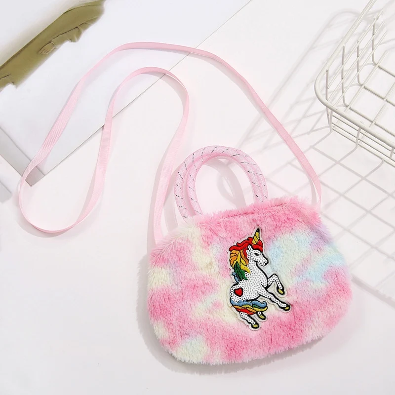 New Fashion Children Girls Shoulder Bag Cute Unicorn Animals Messenger Bag Kids Keys Coin Purse Cute Princess Mini Handbag