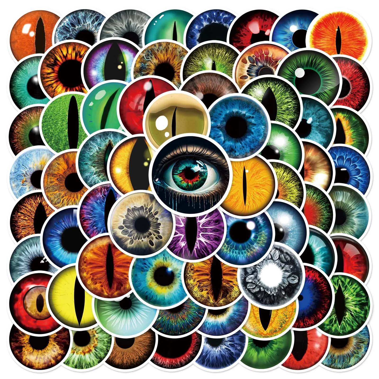 80PCS Personalized Eyeball Graffiti Stickers Suitcase Mobile Phone Case Tablet Water Cup Helmet Skateboard Waterproof Sticker