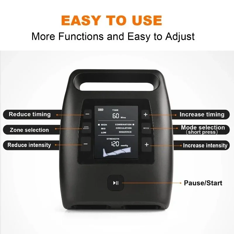 Rechargeable Recovery Boots for Athletes to Relieve Muscle Sore and Pain Air Compressed Leg Massager