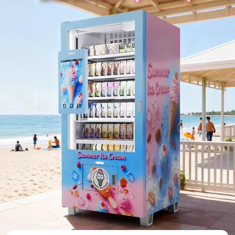 Smart Combo Vending Machine Snack And Drink Dispenser Touch Screen Cashless Retail Equipment