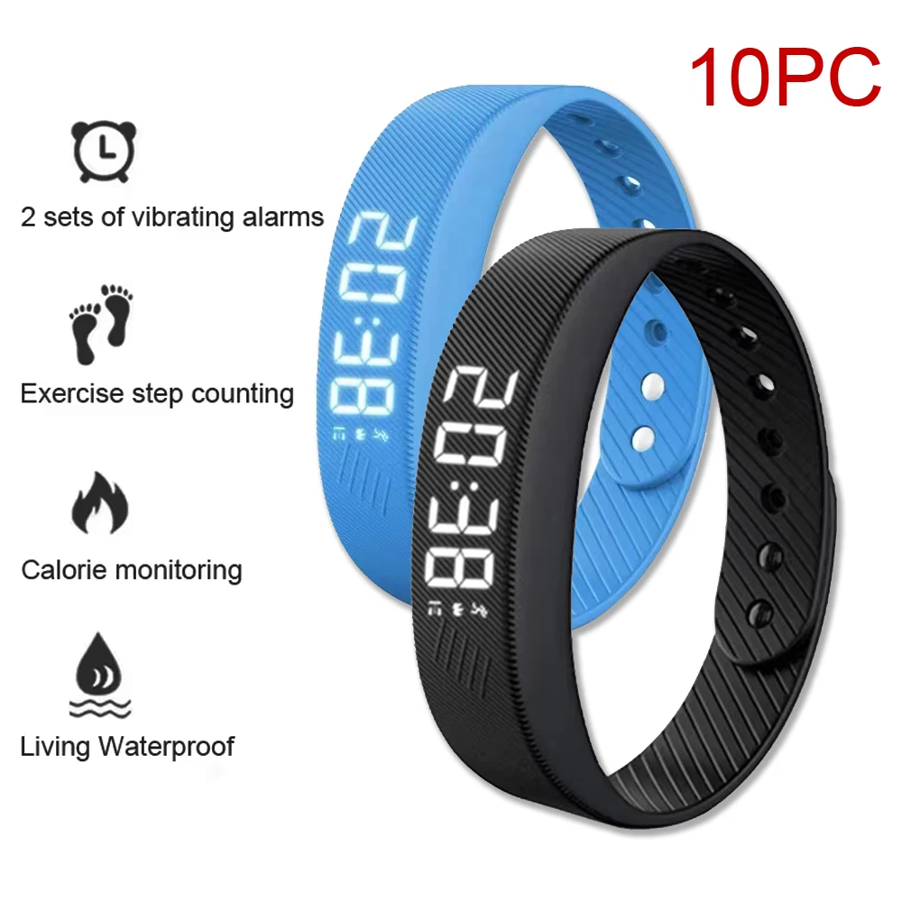 10PC wholesale Smart Multifunctional Wristband LED Digital Sport Bracelet Clock  With running  Monitor Smart Band Vibration