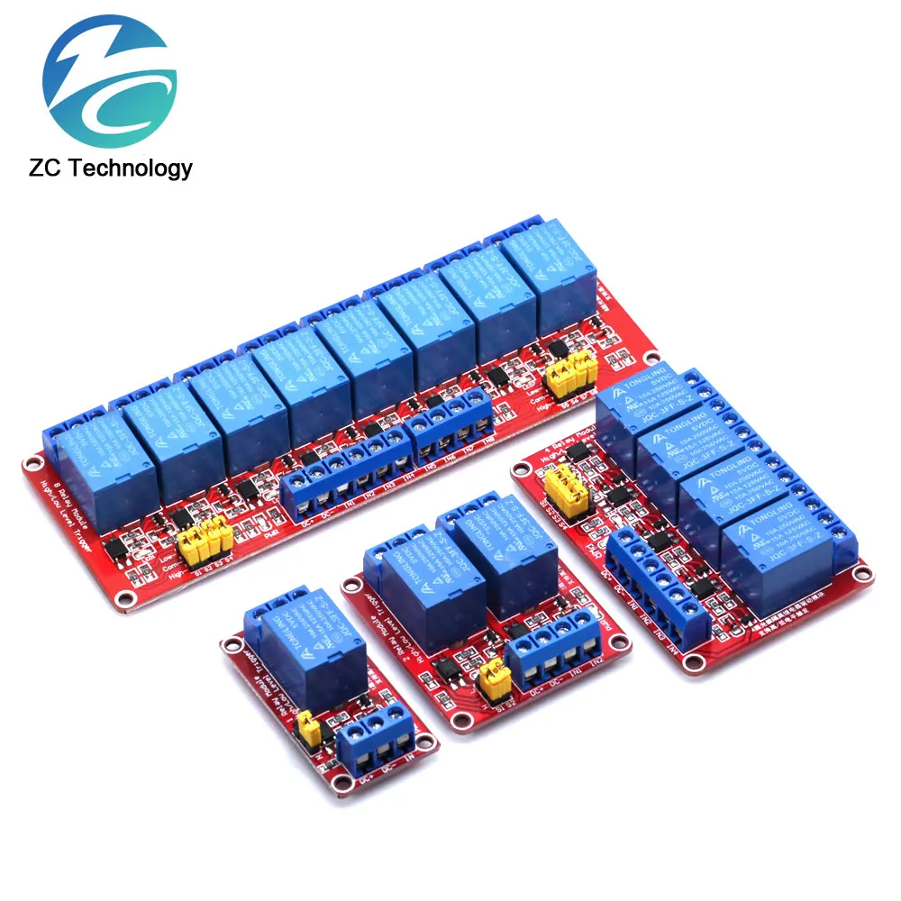 1 2 6 4 8 Channel 5V 12V 24V Relay Module Board Shield with Optocoupler Support High and Low Level Trigger for Arduino