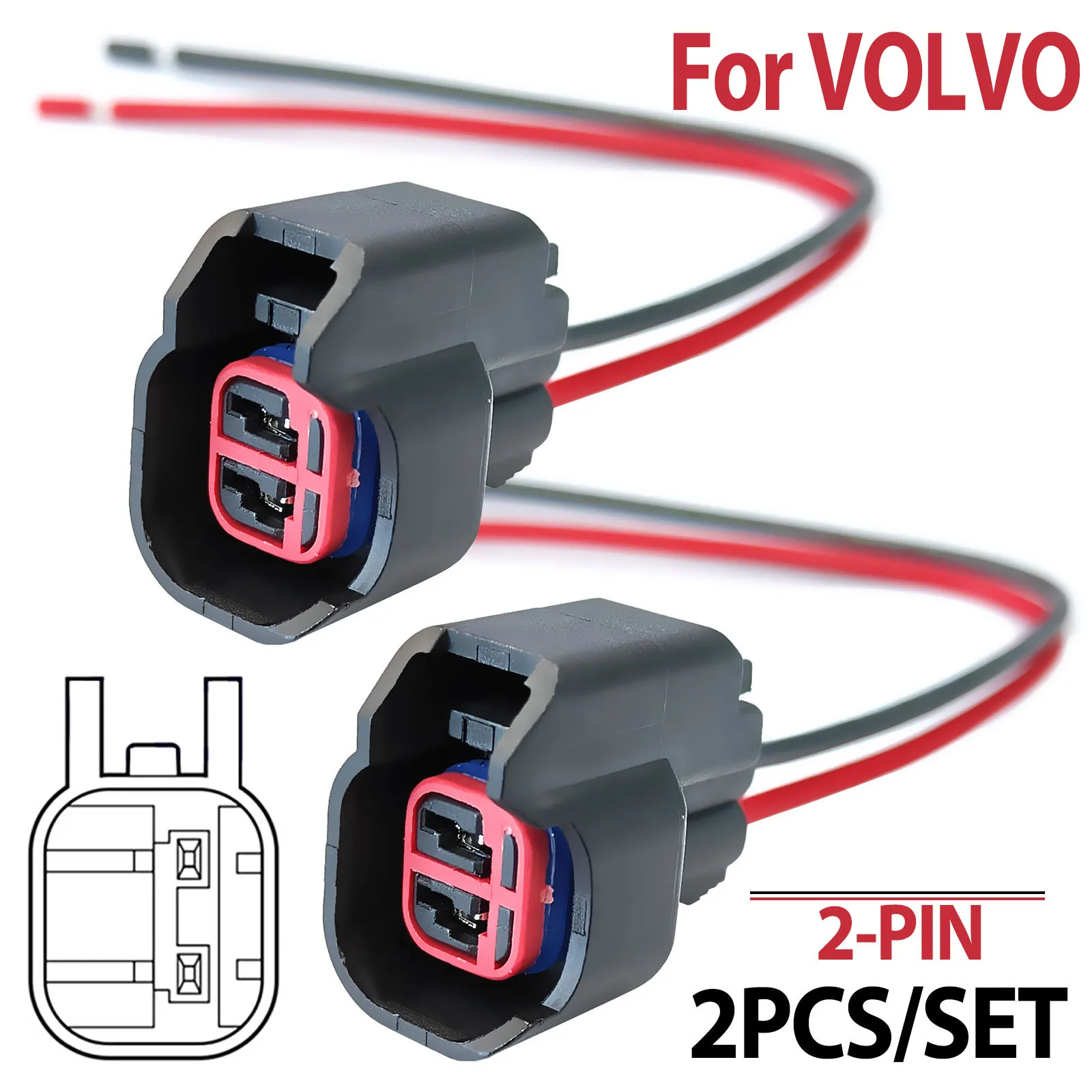2pcs For Volvo C30 C70 S40 S60 S80 XC60 XC70 V40 V50 V60 V70 RPM ABS Sensor Wheel Speed Connector Plug Wiring Loom Repair Kit