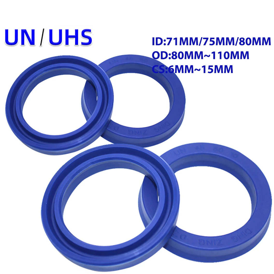 ID 71mm/75mm/80mm UN/UHS/UNS Y Type Ring Polyurethane (PU) Hydraulic Oil Seal Cylinder Piston Sealing Ring Gasket OD 80mm-110mm