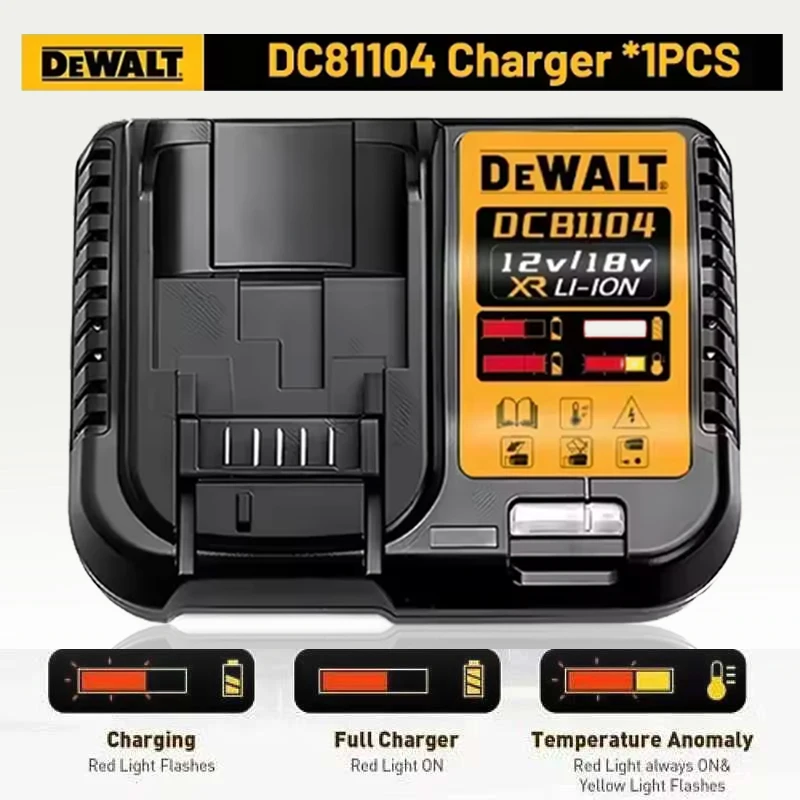 DEWALT Original Charger DCB1102 DCB1104 DCB118 18V/20V Internal Fan Cooled Lithium Battery Universal Charger