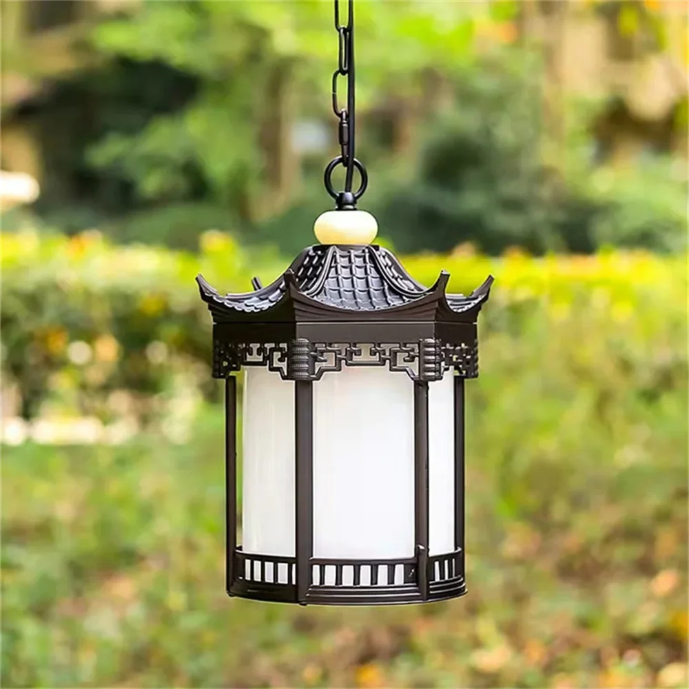 KERWIN Classical Pendant Light Outdoor Retro LED Lamp Waterproof for Home Corridor Decoration