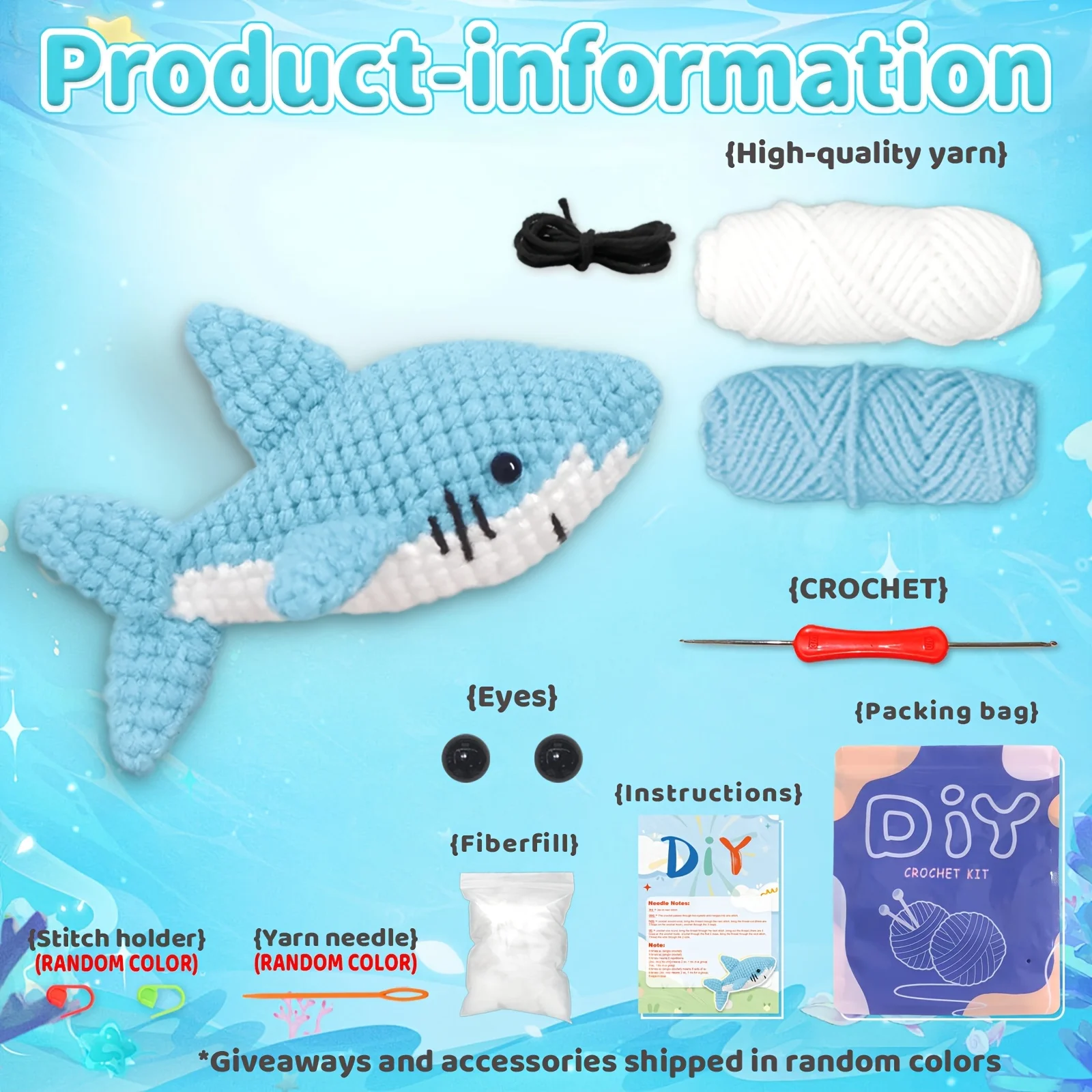 قطعة واحدة من مجموعة كروشيه القرش أميجورومي الرائعة للمبتدئين - حرفة قماش ذاتية الصنع مع دروس فيديو خطوة بخطوة #6