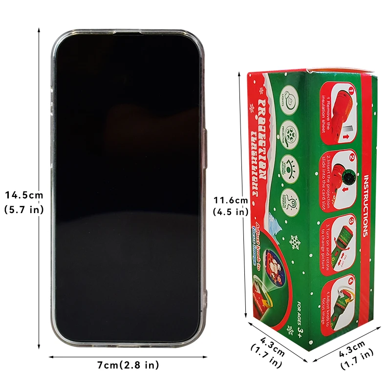 أطفال العارض مصباح يدوي لعبة الإضاءة المعرفية الكرتون عيد الميلاد نمط متعة العارض الأطفال صبي فتاة هدية