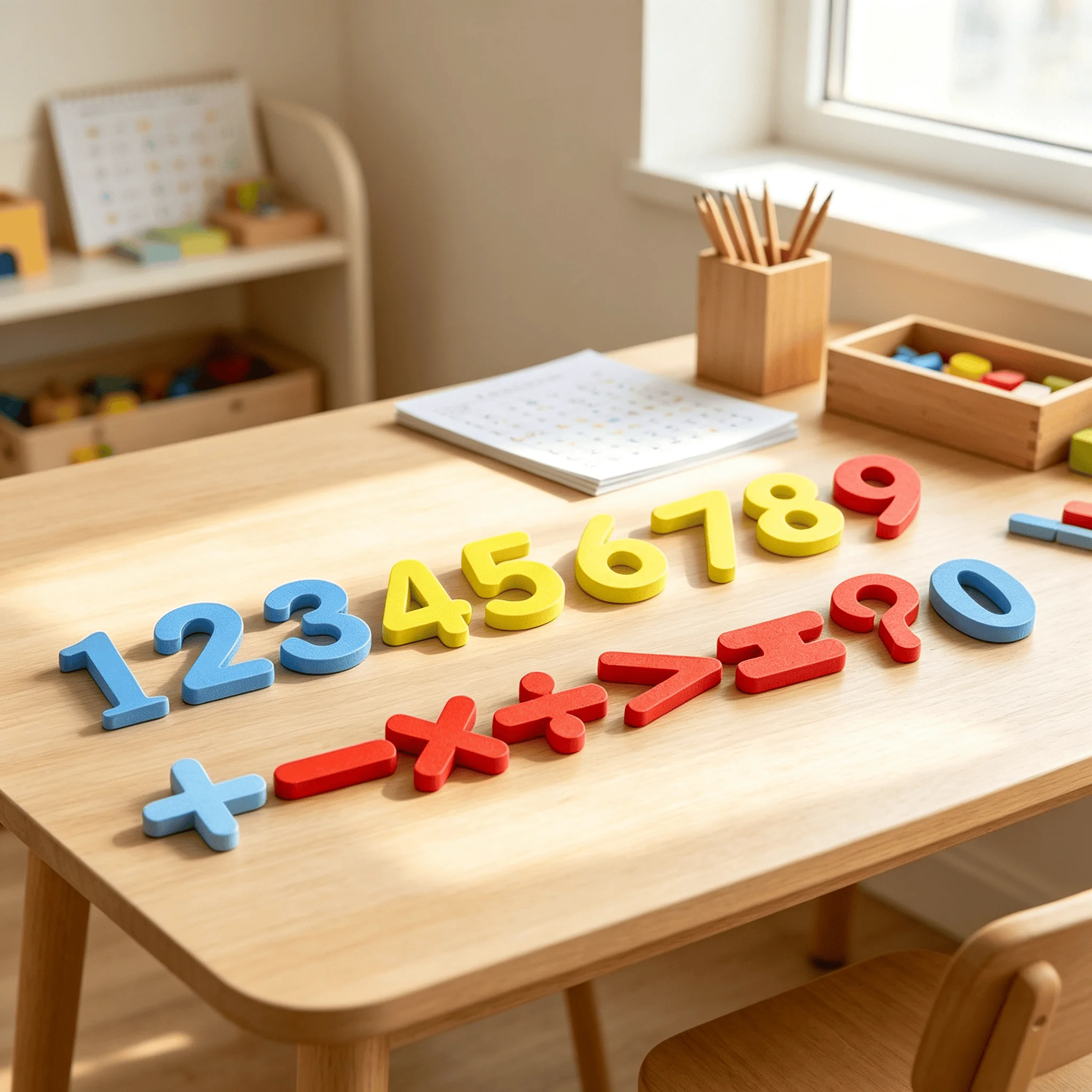 Montessori Wooden Arithmetic Counting Toys Circular Math Enlightenment Basic Operations Symbols Educational Toy for Ages 3+