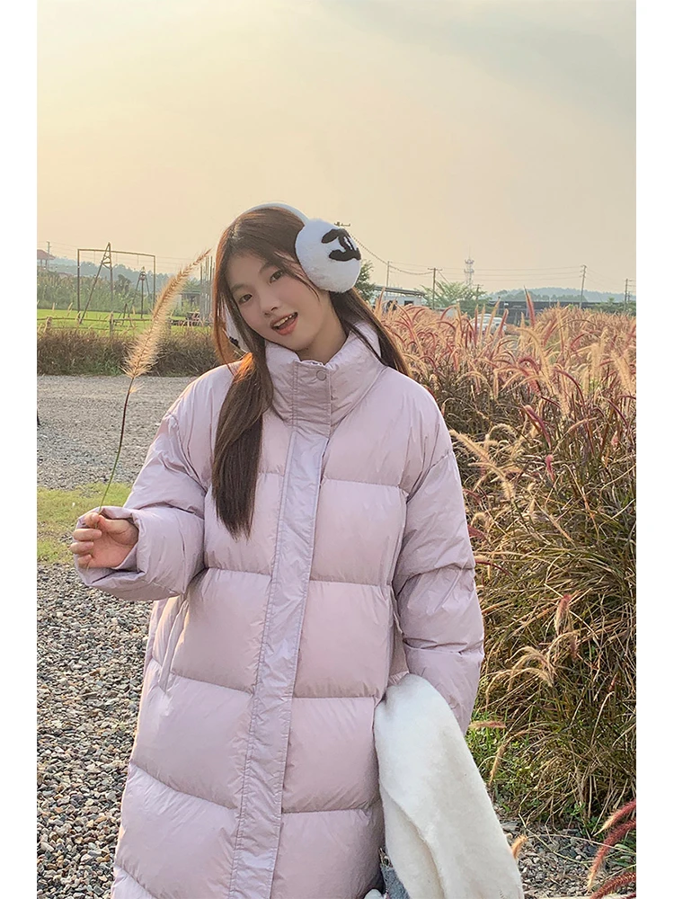 

Long down Jaet Women's Winter New Sle Ultra-Visually-Attractive Purple Not Puffy 90 White Du down Coat Ele Simple