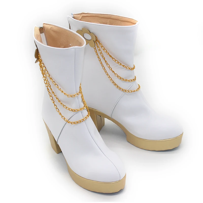Chaussures de Cosplay du film animé KPOP Demon Hunters Mira, bottes KPOP Huntrix, botte blanche pour femmes et hommes, accessoires de fête de carnaval d'halloween