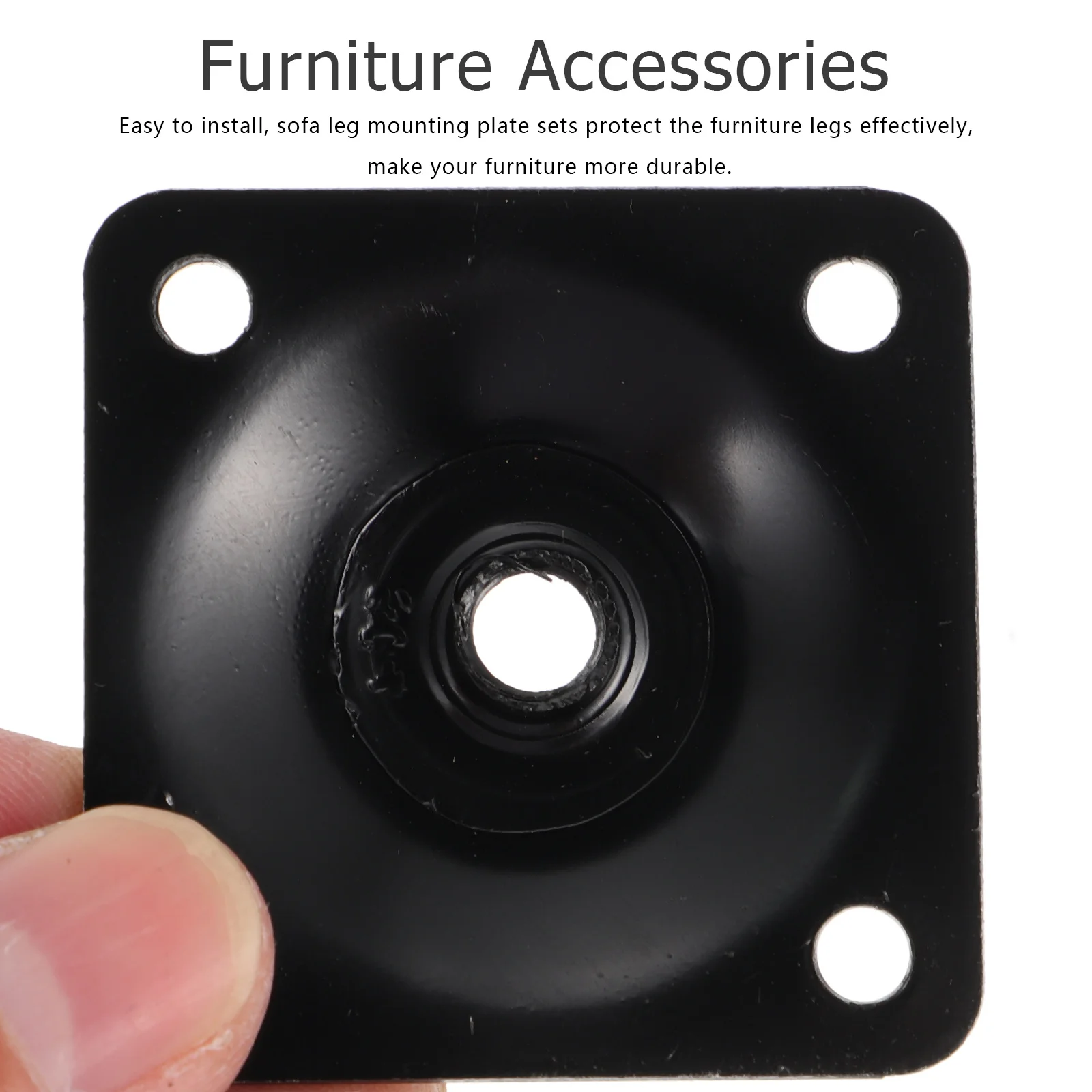 

1Set Iron Bolt Furniture Leg Connector Black Flat Mounting Plate Sofa Couch Table Chair Repair Wooden Leg Attachment