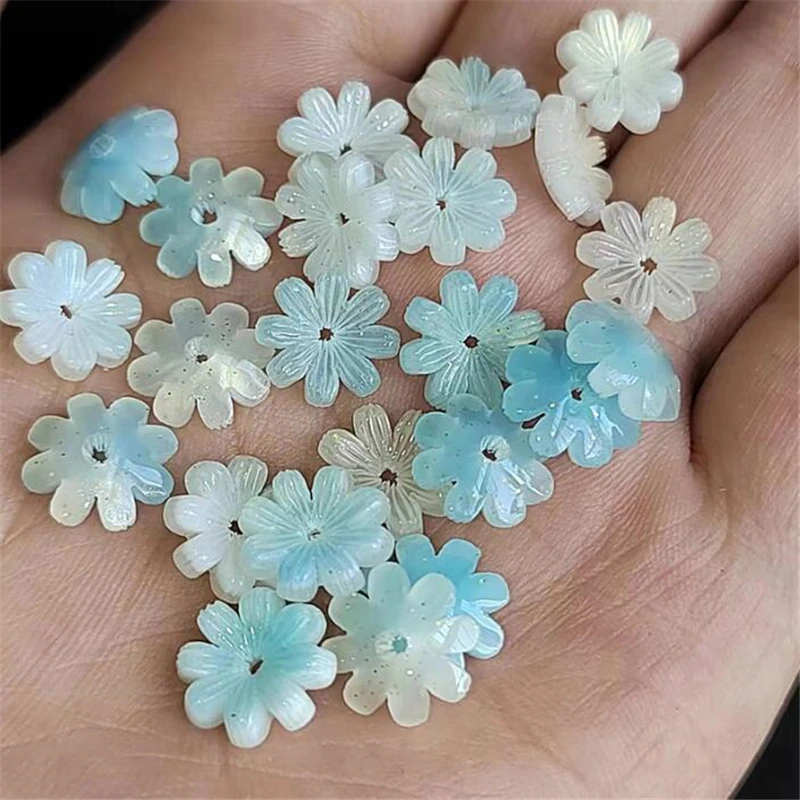 20Pcs/lot New Creative 10MM Acetic Acid Flower Beads Resin Torus Spacer Bead Connectors Diy Hairpin Jewelry Making Acessories