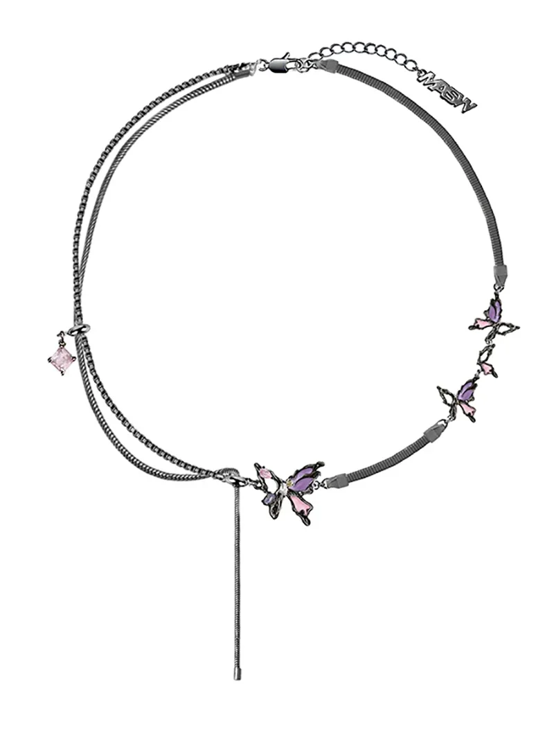 

Красочное ожерелье-цепочка с бабочками для женщин, стильный и элегантный аксессуар.