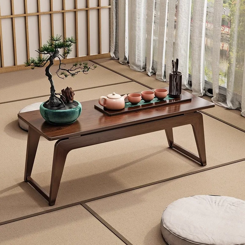 Tatami tea table Japanese bay window small table household kang table Japanese window sill sitting low table small coffee table image 2