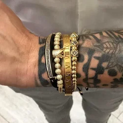 Pulseiras personalizadas com logotipo, jóias, 4pcs, conjunto