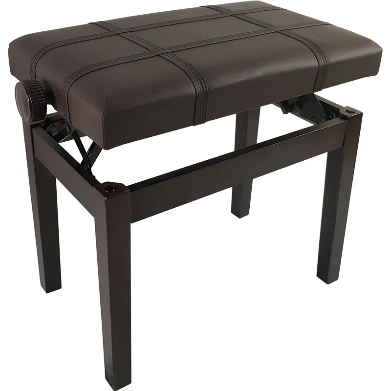 Modern Wooden Height Adjustable Piano Bench PU Cushion Piano Stool For Home Learning Electronic Keyboard