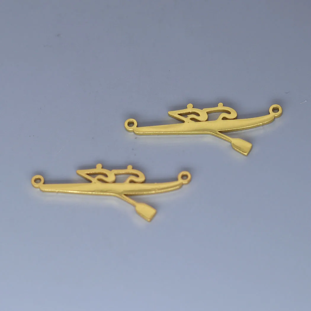 3pcs Kayaking Rowing Pair Charm Pendants Making DIY Stainless Steel Handmade Finding Jewelry